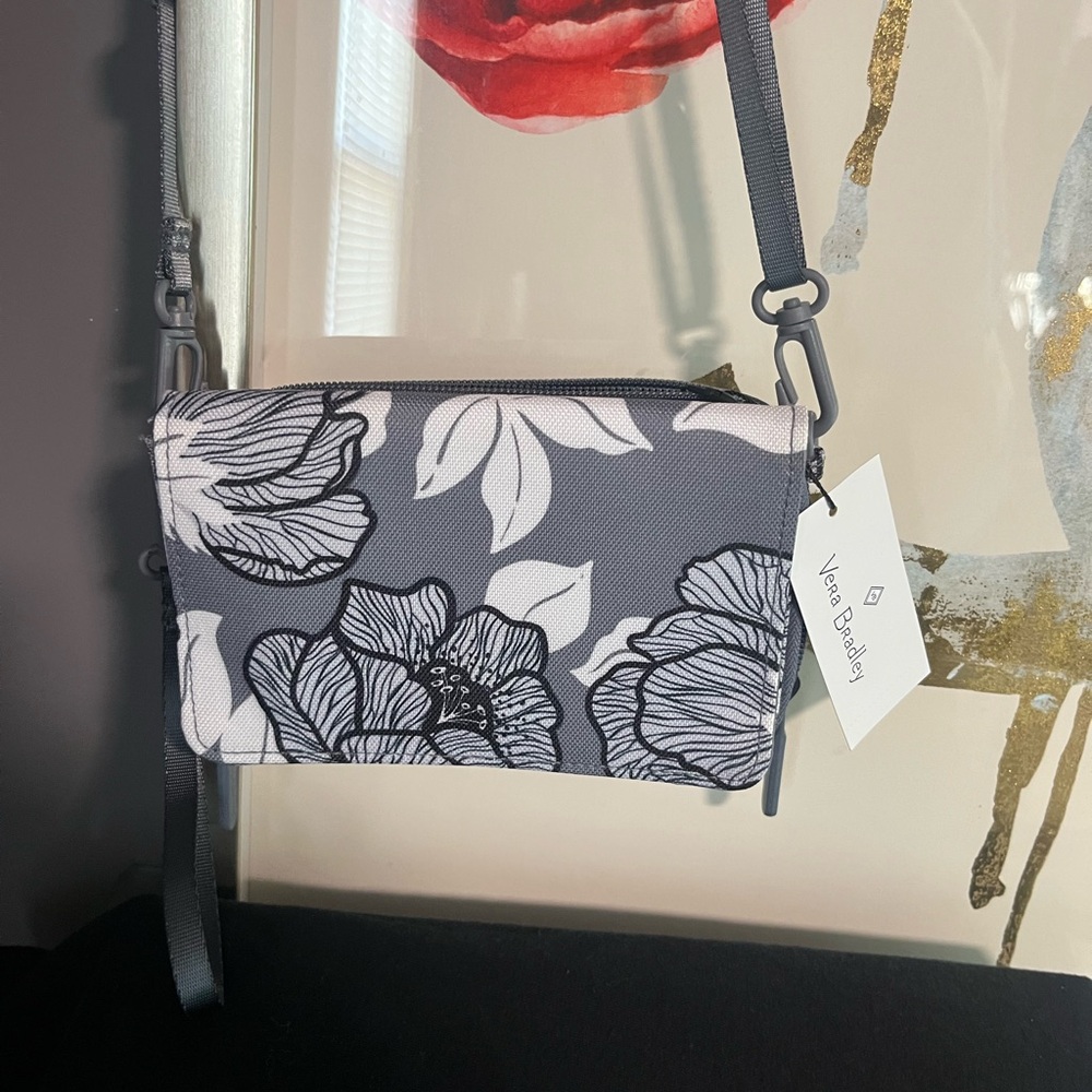 Vera Bradley Black and White Floral Crossbody Bag